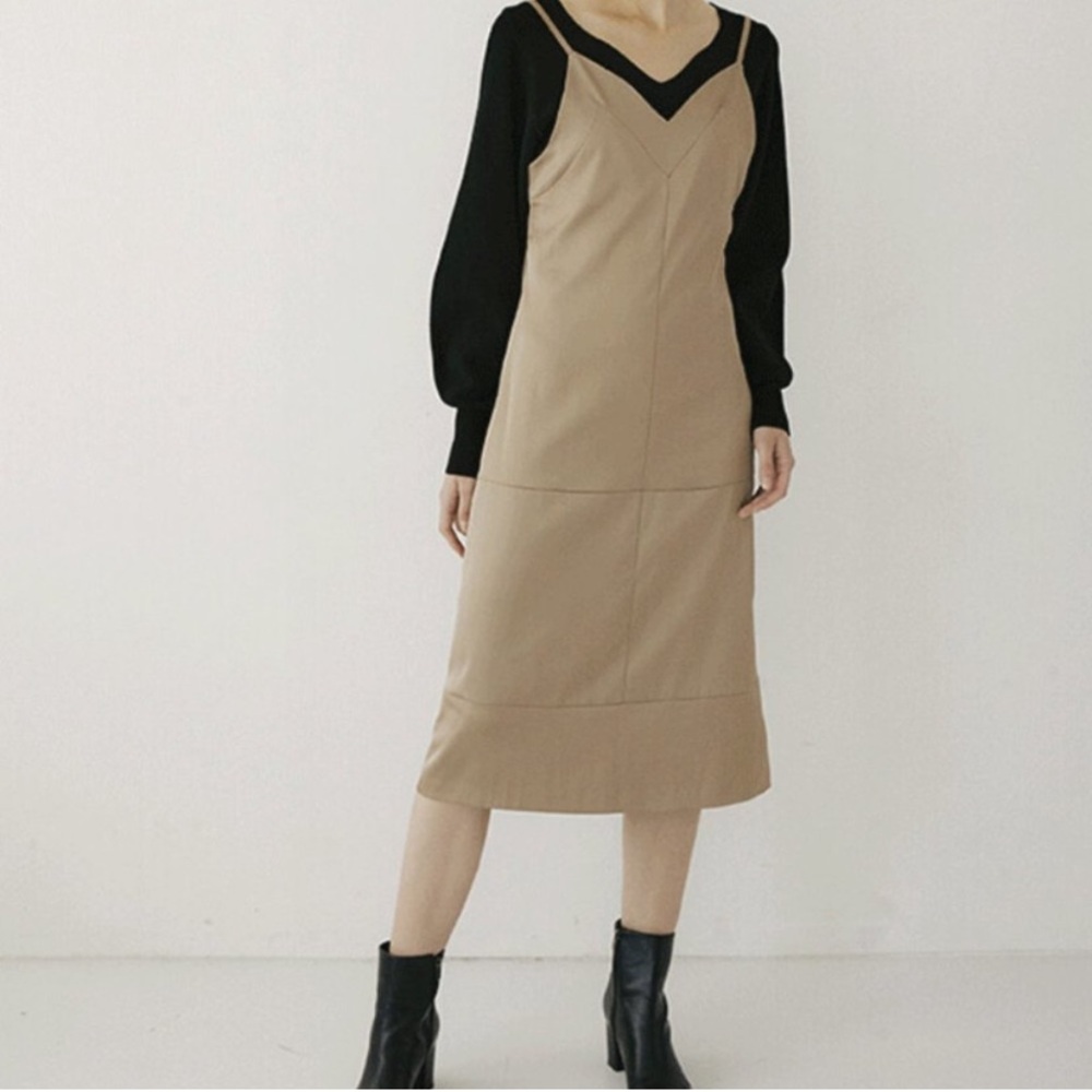 WILL BE DONATED WConcept Beige-Brown Bustier Dress - NWT